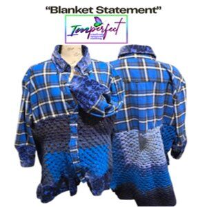 Upcycled flannel crocheted high-low